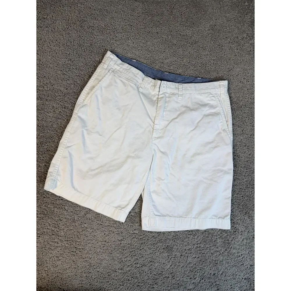 Polo Ralph Lauren Shorts Mens 38 White Chino Cotton Relaxed Fit 9 In Inseam